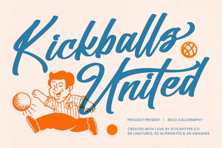Kickballs United - Bold Calligraphy