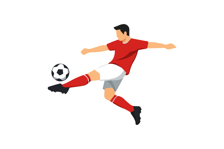 Kicking Soccer Player Vector Design