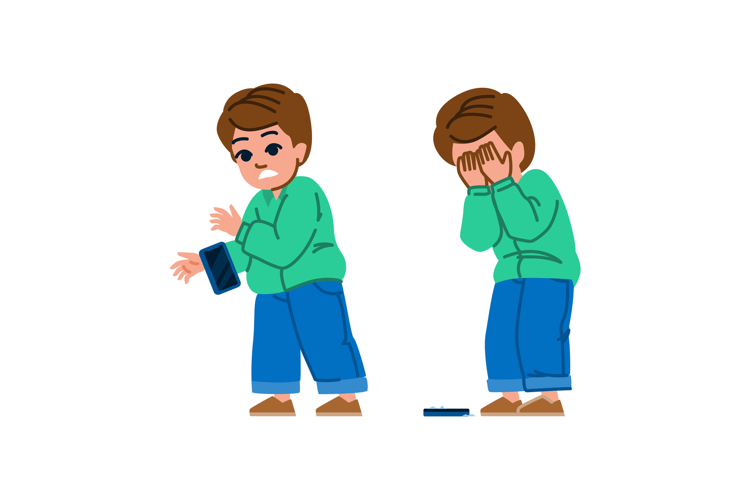 kid boy broken phone