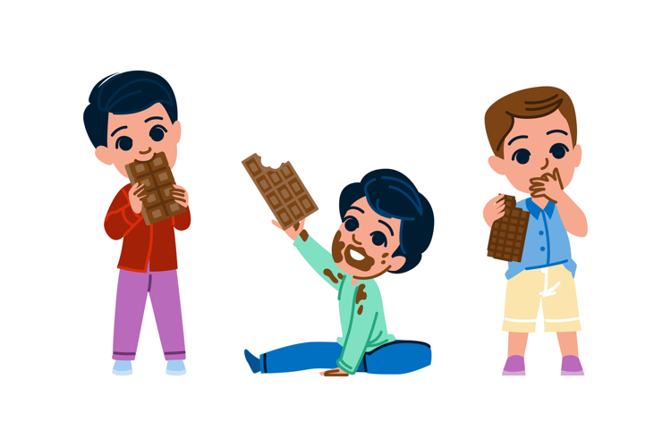 treat kid boy chocolate vector