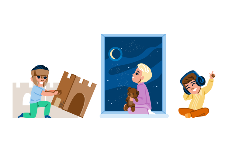 wonder kid boy dreamer vector