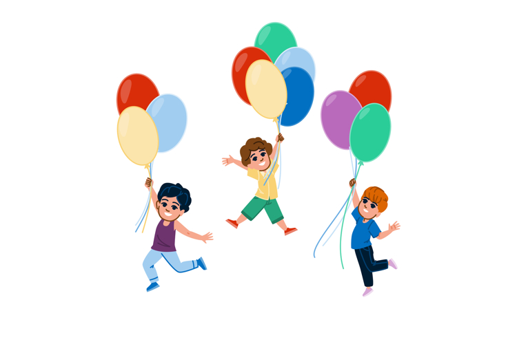 childhood kid boy flying balloon