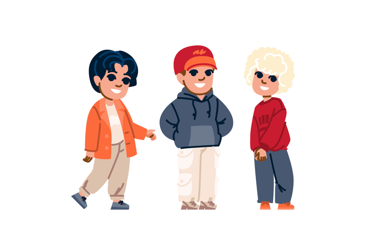casual kid boy spring fashion vector