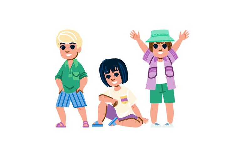 shirts kid boy summer fashion vector