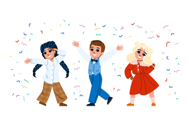 fun kid confetti vector