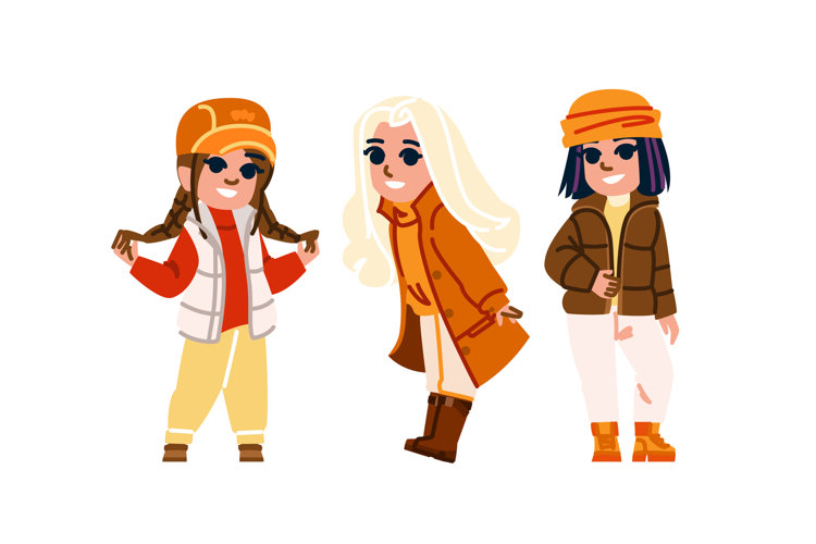 boots kid girl autumn fashion vector