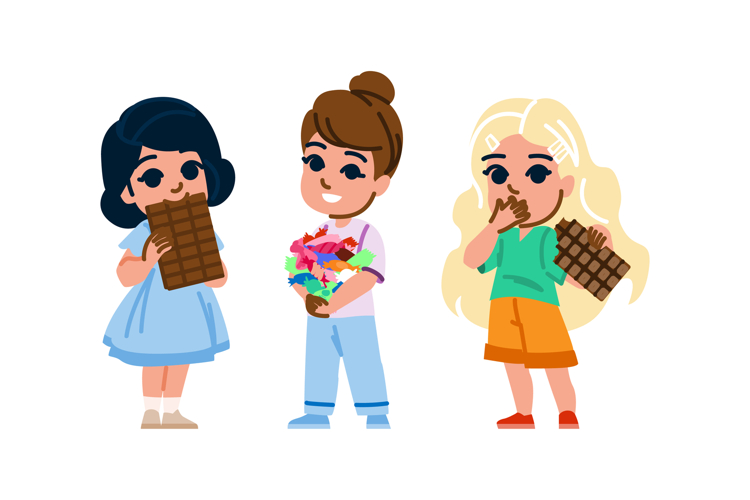 treat kid girl chocolate vector