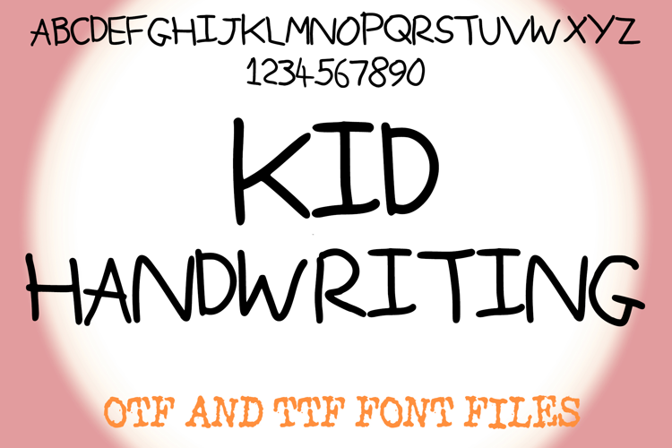 Kid Handwriting Lettering ABC Childs Text Font Alphabet OTF