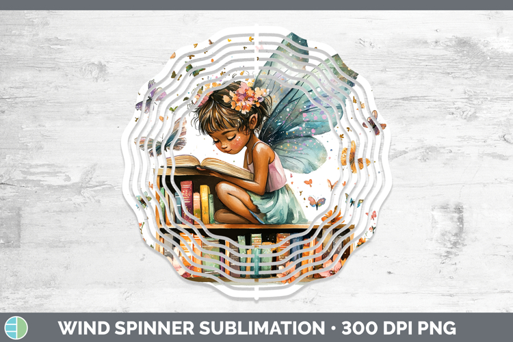 Kids 01 Bookshelf Fairy Wind Spinner Sublimation Spinner Des