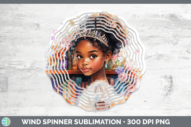 Kids 01 Bookshelf Princess Wind Spinner Sublimation Spinner