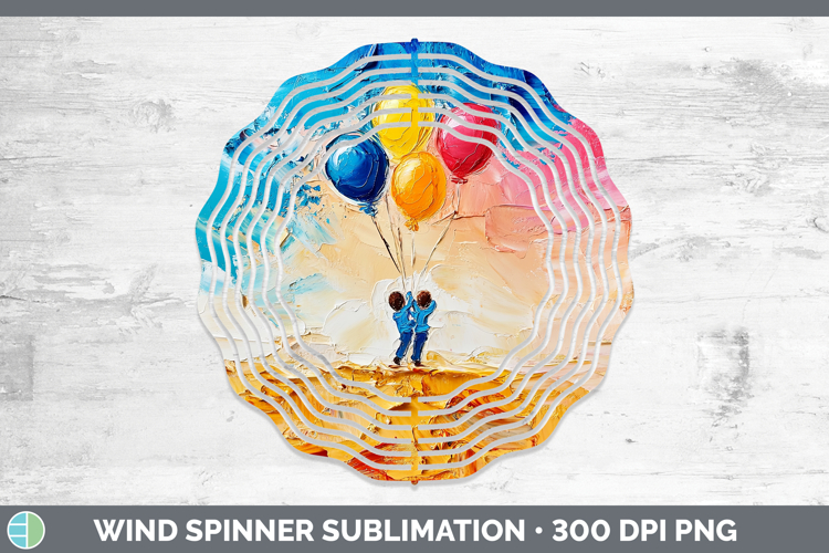 Kids 01 Thick Paint Balloons Wind Spinner Sublimation Spinne