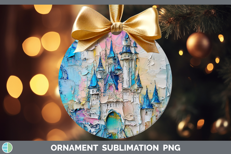 Kids 01 Thick Paint Castle Ornament Sublimation Bauble Desig