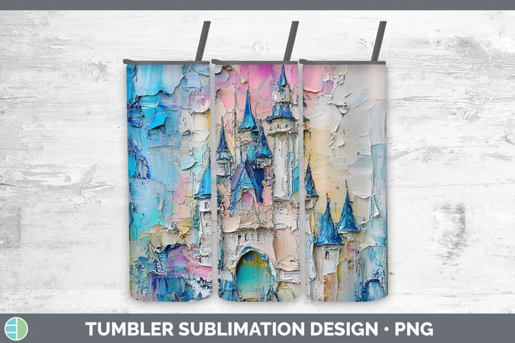 Kids 01 Thick Paint Castle Tumbler Sublimation 20 oz Skinny