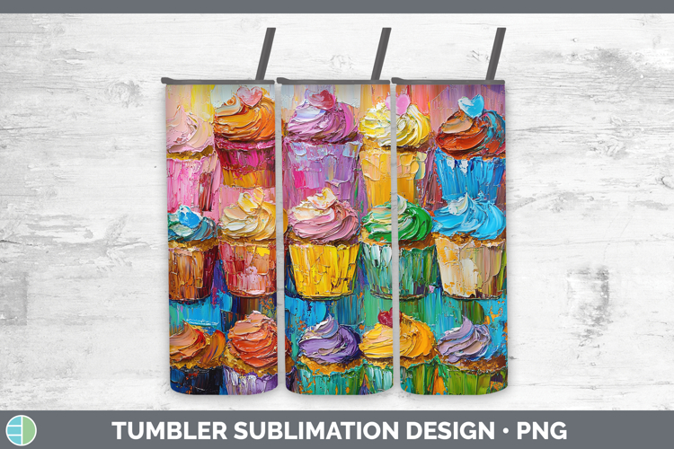 Kids 01 Thick Paint Cup Cake Tumbler Sublimation 20 oz Skinn
