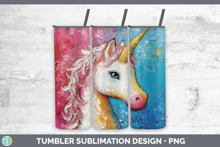 Kids 01 Thick Paint Unicorn Tumbler Sublimation 20 oz Skinny