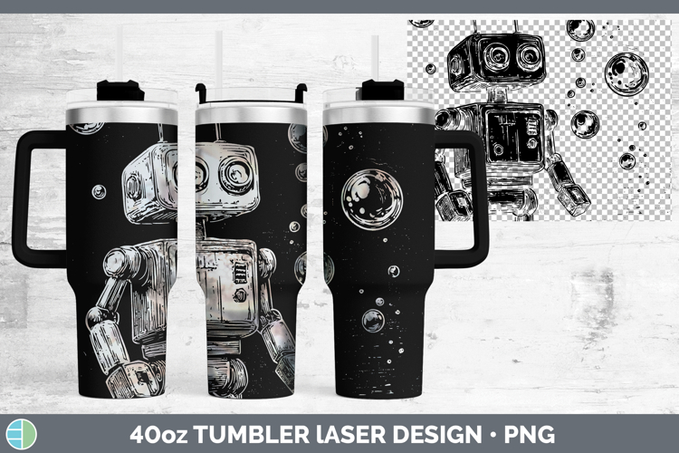 Kids 02 Robot Laser 40oz Tumbler Sublimation Tumbler Designs