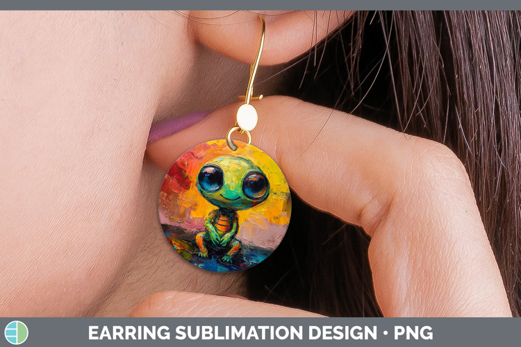 GorgeousKids 02 Thick Paint Round Earrings design.