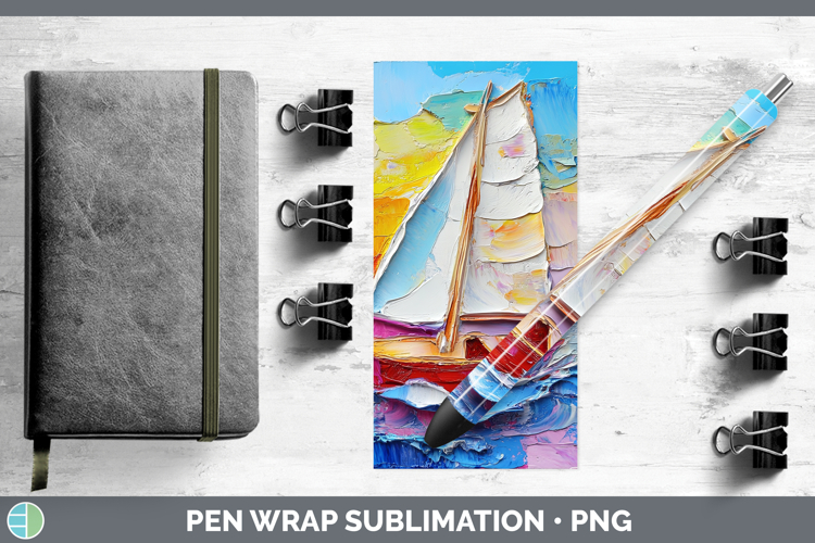 Kids 02 Thick Paint Boat Pen Wrap Sublimation Pen Designs