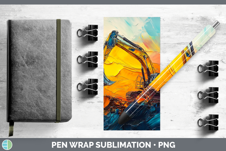 Kids 02 Thick Paint Excavator Pen Wrap Sublimation Pen Desig