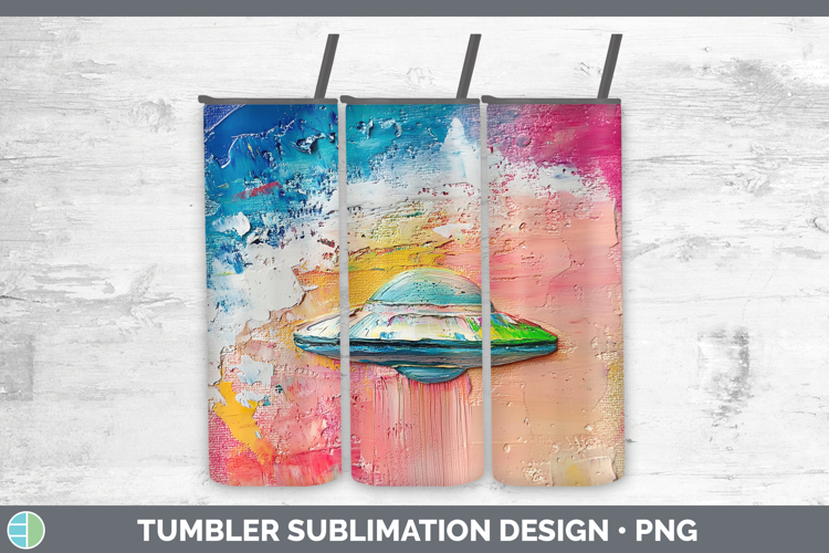 Kids 02 Thick Paint Flying Saucer Tumbler Sublimation 20 oz