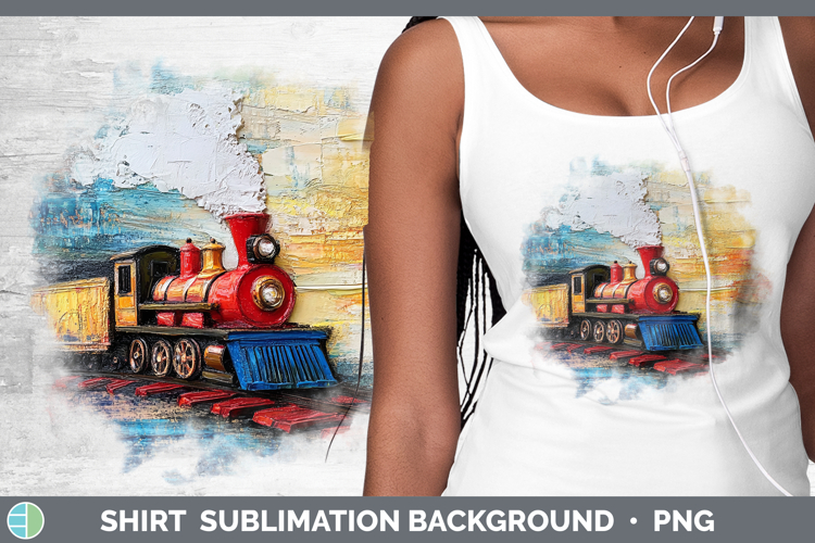 Kids 02 Thick Paint Train Shirt Sublimation Sublimation Back