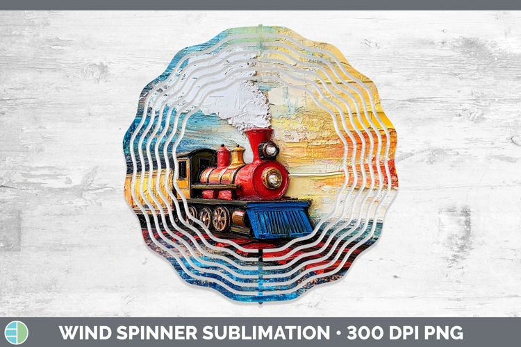 Kids 02 Thick Paint Train Wind Spinner Sublimation Spinner D