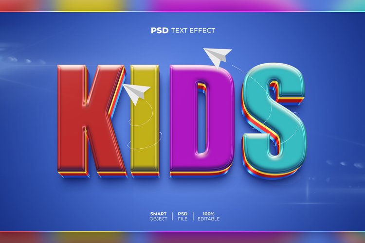 Kids 3D editable text effect