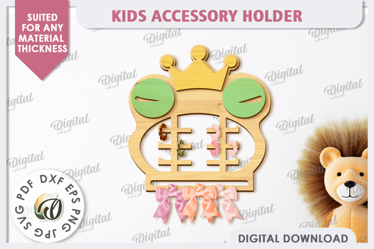 Kids Accessory Holder LaserCut. Hair Scrunchie Hanger SVG