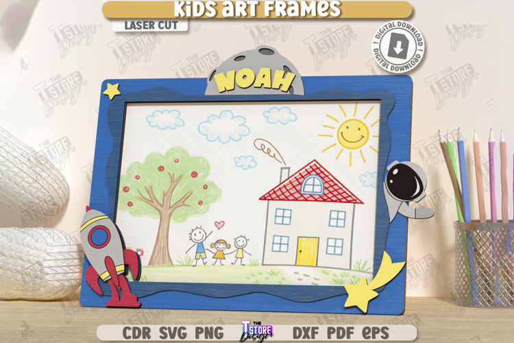 Kids Art Frame Laser Cut|Childrens Drawing Frame|Wall Frame