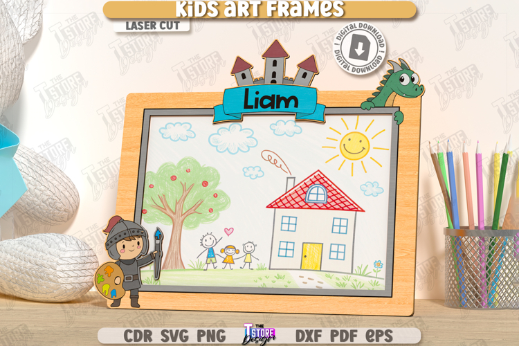 Kids Art Frame Laser Cut|Childrens Drawing Frame|Wall Frame