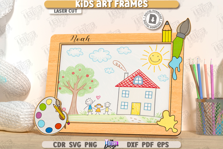 Kids Art Frame Laser Cut|Childrens Drawing Frame|Wall Frame