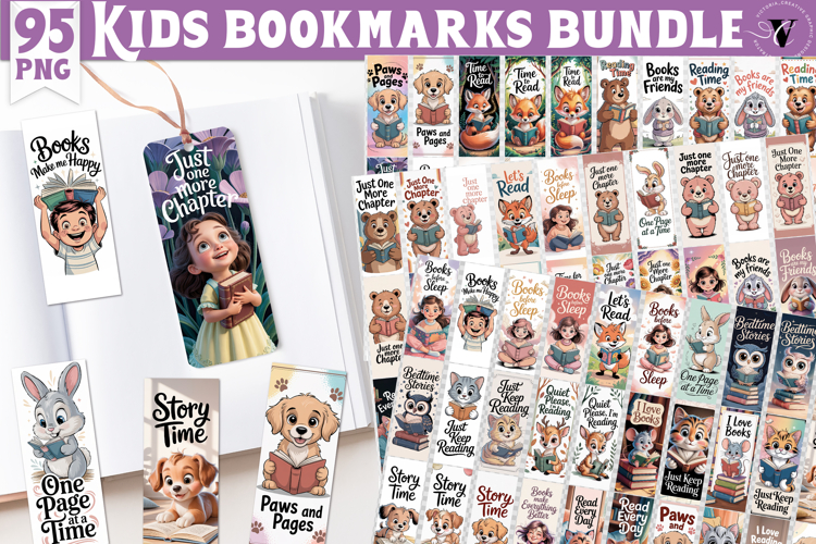 Kids Bookmark Bundle | Cute animals Reading Quotes Bookmarks