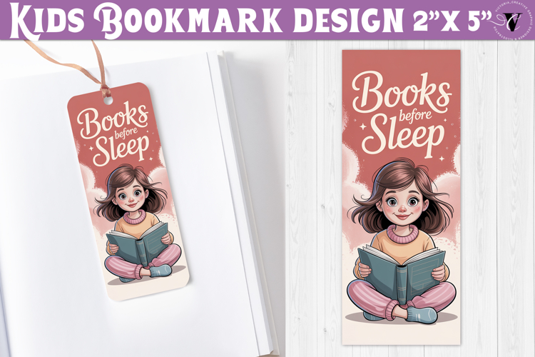 Kids bookmark printable | Cute girl reading quote bookmark