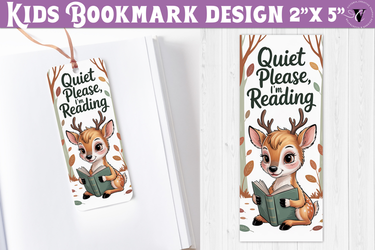 Kids bookmark printable | Cute deer reading quote bookmark