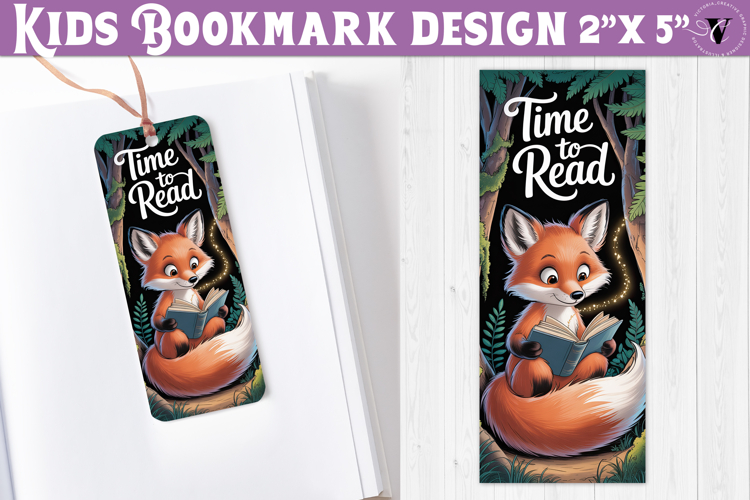 Kids bookmark printable | Cute fox reading quote bookmark