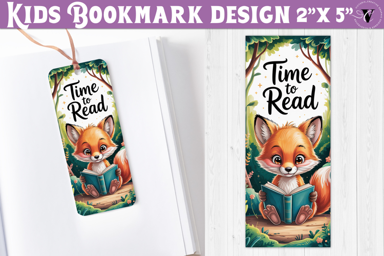 Kids bookmark printable | Cute fox reading quote bookmark