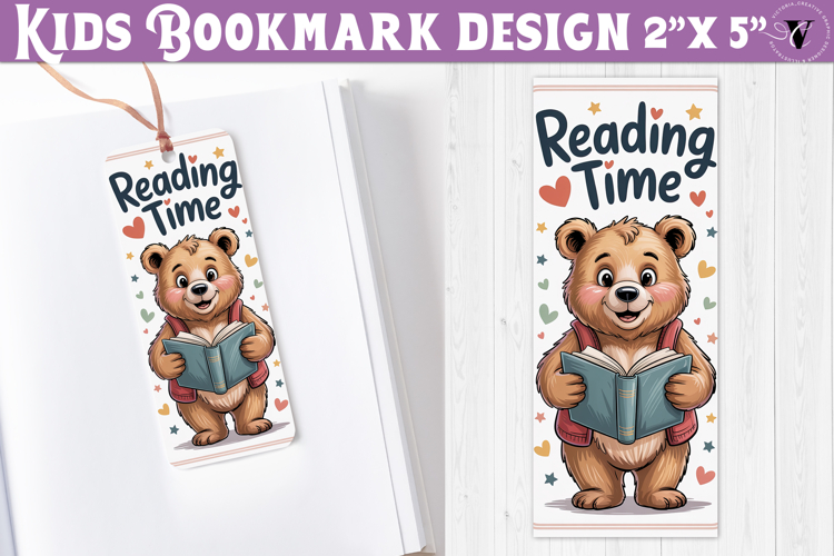 Kids bookmark printable | Cute bear reading quote bookmark