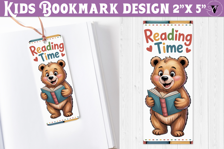 Kids bookmark printable | Cute bear reading quote bookmark