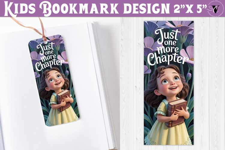 Kids bookmark printable | Cute girl reading quote bookmark