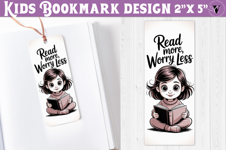 Kids bookmark printable | Cute girl reading quote bookmark