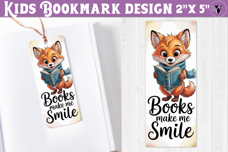 Kids bookmark printable | Cute fox reading quote bookmark
