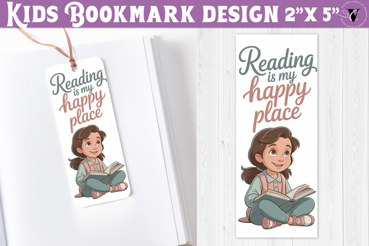 Kids bookmark printable | Cute girl reading quote bookmark