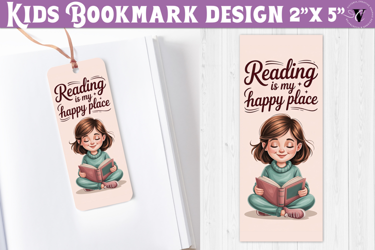Kids bookmark printable | Cute girl reading quote bookmark