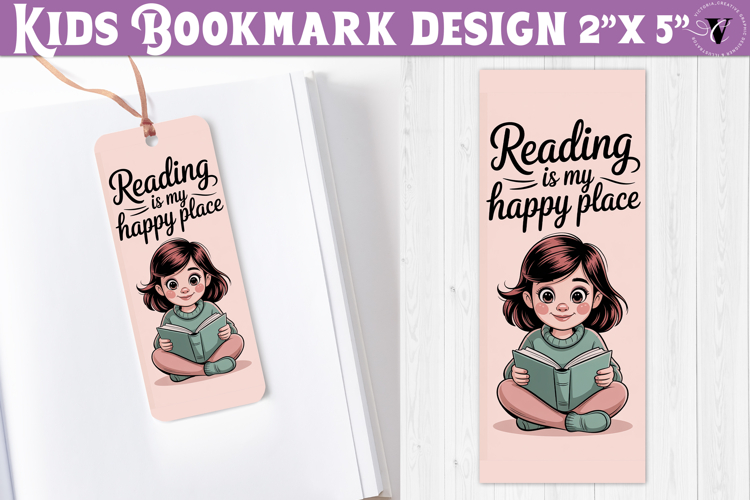 Kids bookmark printable | Cute girl reading quote bookmark