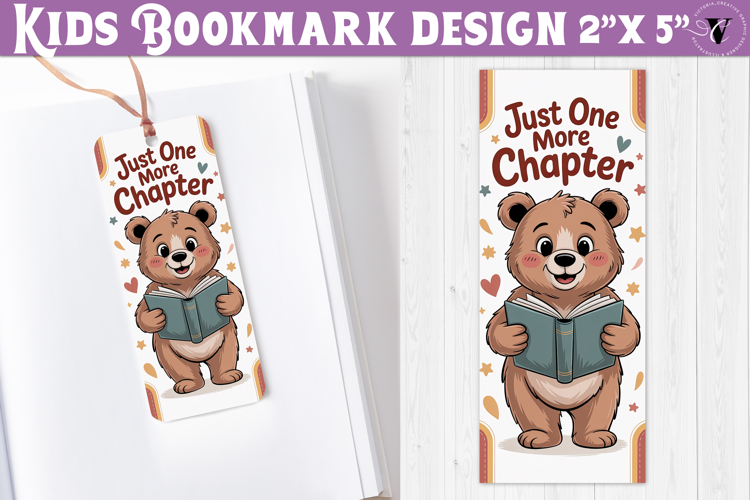 Kids bookmark printable | Cute bear reading quote bookmark