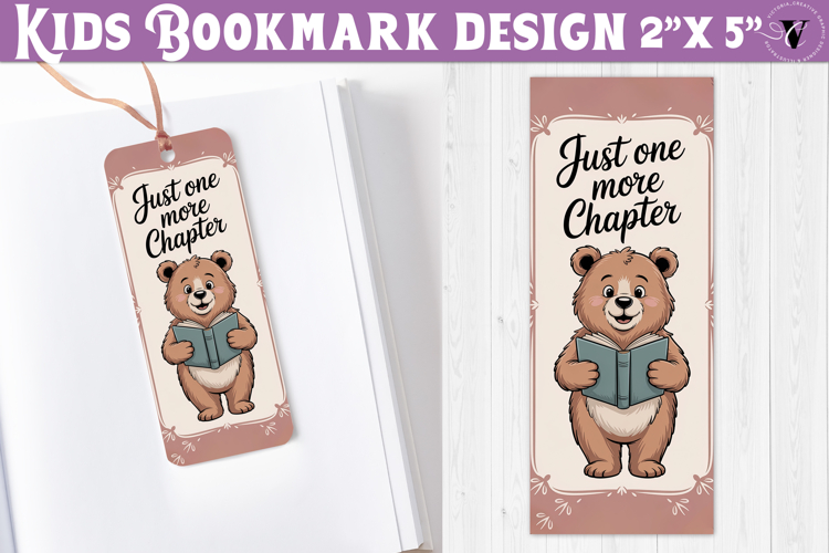 Kids bookmark printable | Cute bear reading quote bookmark