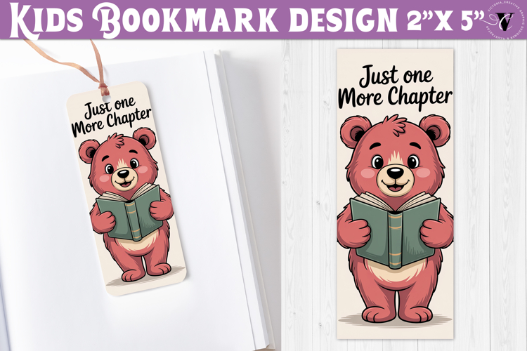 Kids bookmark printable | Cute bear reading quote bookmark