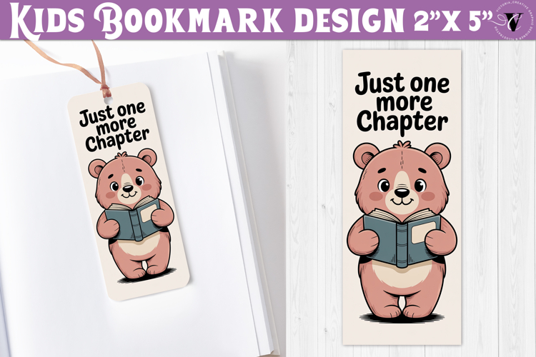 Kids bookmark printable | Cute bear reading quote bookmark