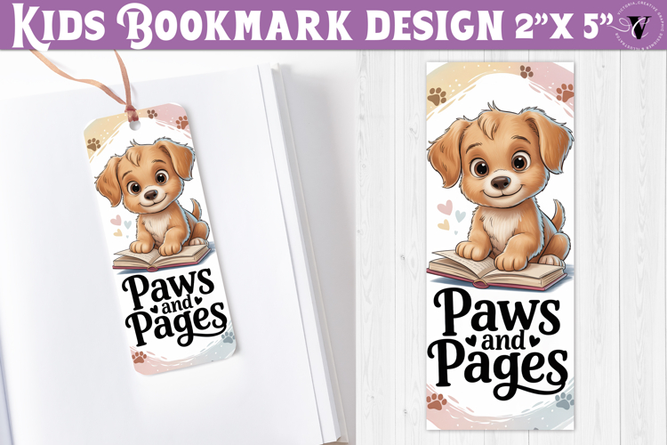 Kids bookmark printable | Cute dog reading quote bookmark