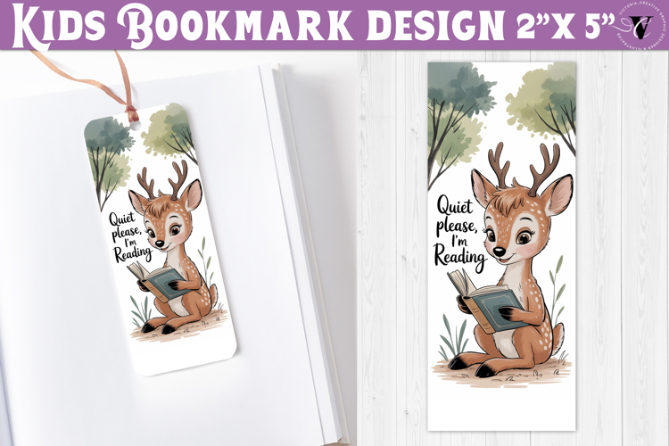 Kids bookmark printable | Cute deer reading quote bookmark
